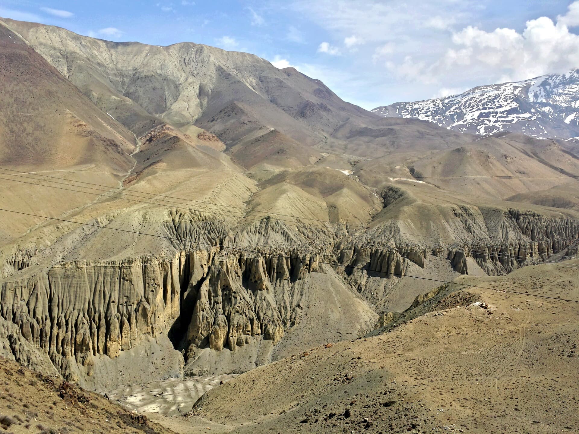 Eroded canyon landscape in Mustang, Nepal
